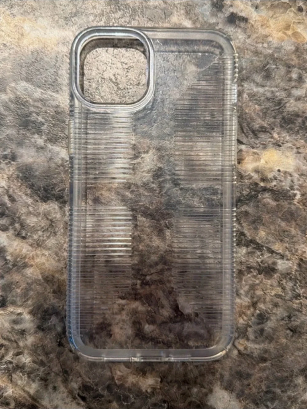 Clear Ribbed Protective Phone Case - Transparent